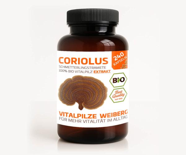 Coriolus Bio Extrakt 240 Kapseln | Original Weiberg