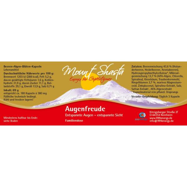MOUNT SHASTA AUGENFREUDE 69g, ca. 180 Kapseln