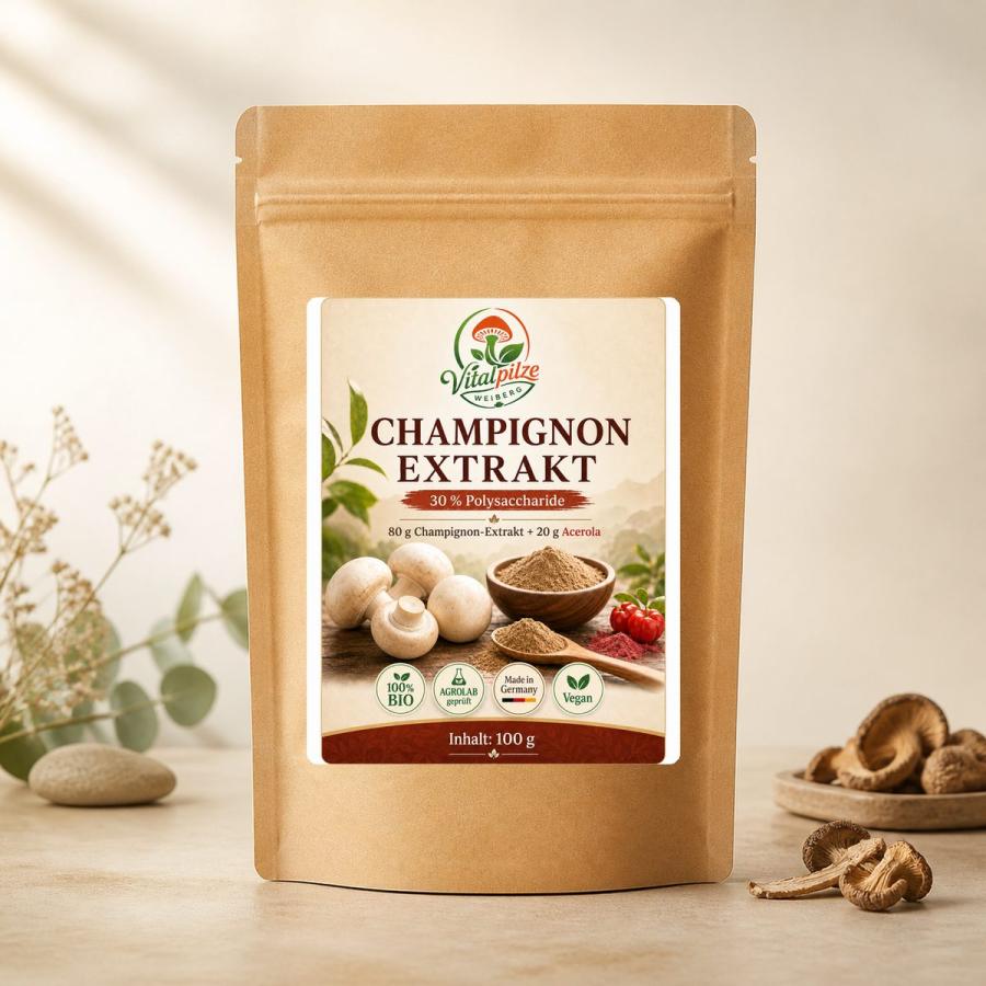 Original Weiberg Champignon Extrakt-Bio-Pulver 100g