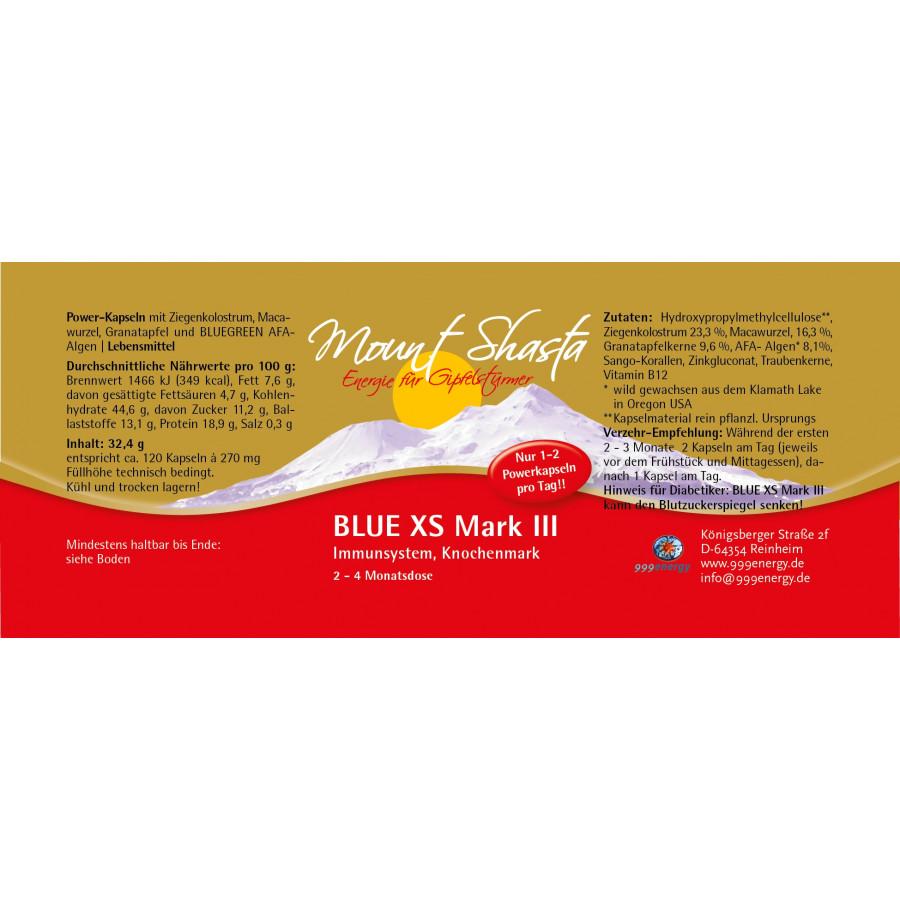 Mount Shasta BLUE XS Mark III 2x32,4g, ca. 240 Kapseln à 270mg Doppelpack