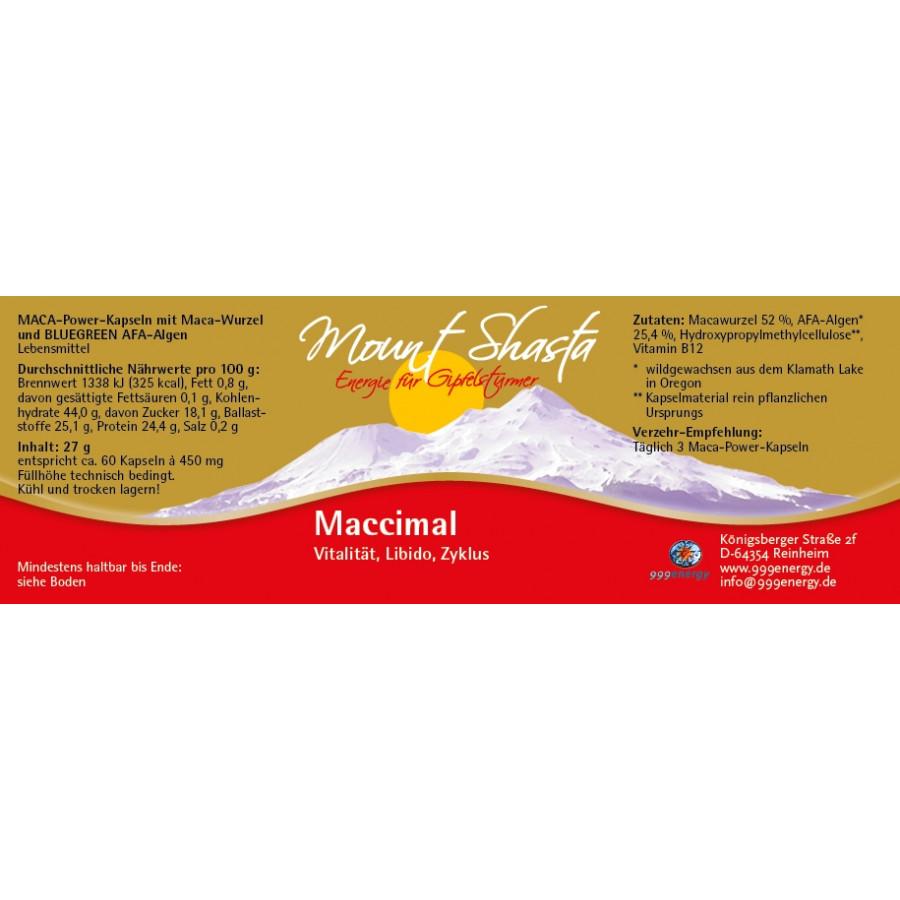 MOUNT SHASTA MACCIMAL 27g, ca. 60 Kapseln à 500mg