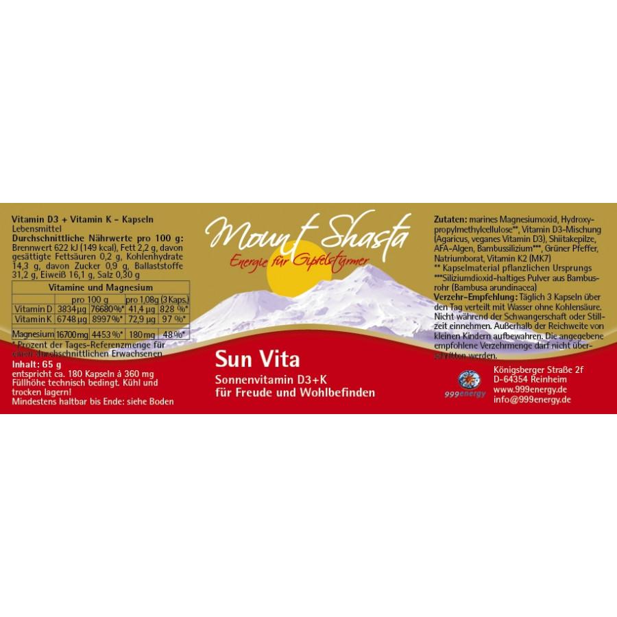 Mount Shasta Sun Vita 65g, ca. 180 Kapseln